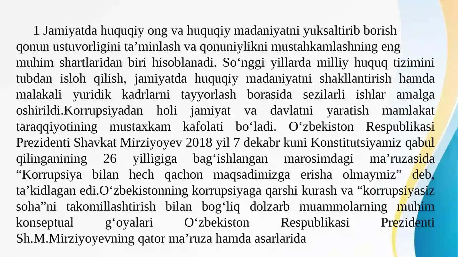 Korrupsiyaga qarshi kurash siyosati 2