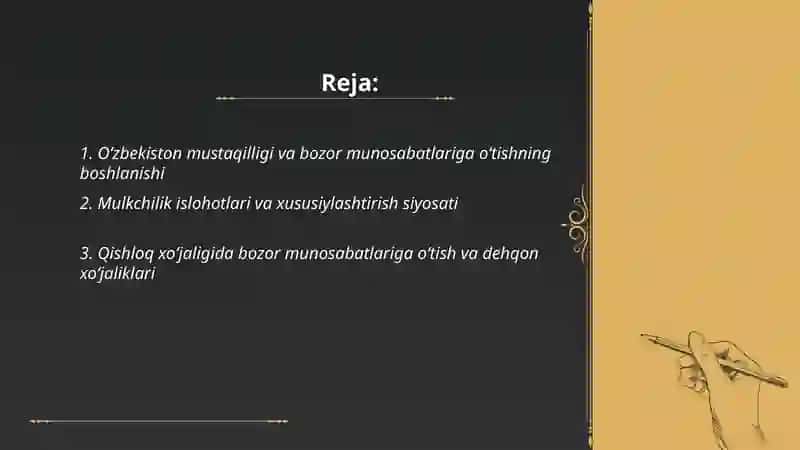 O‘zbekiston mustaqilligi va bozor munosabatlariga o‘tish 2