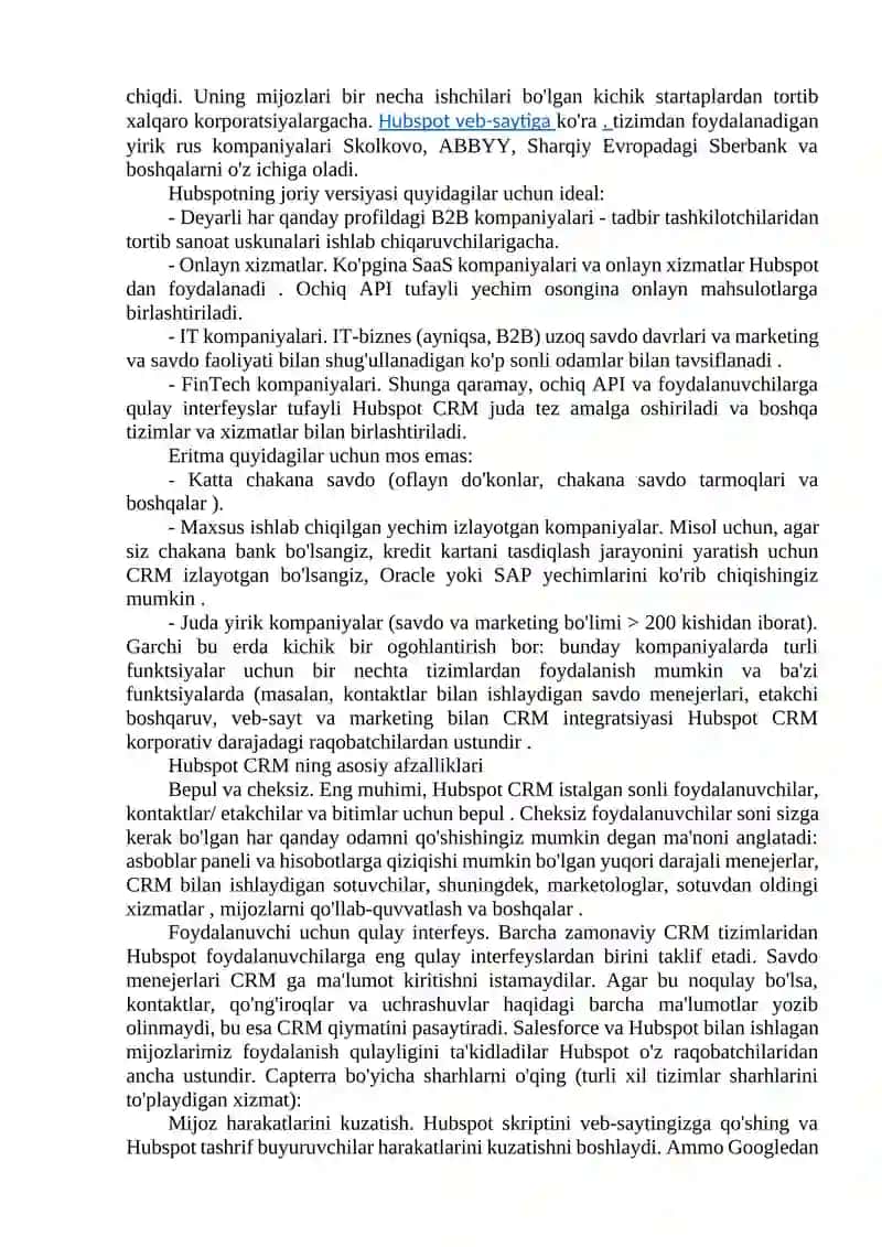 CRM TIZIMLARIDA ISHLASH VA TASHKIL ETISH 2