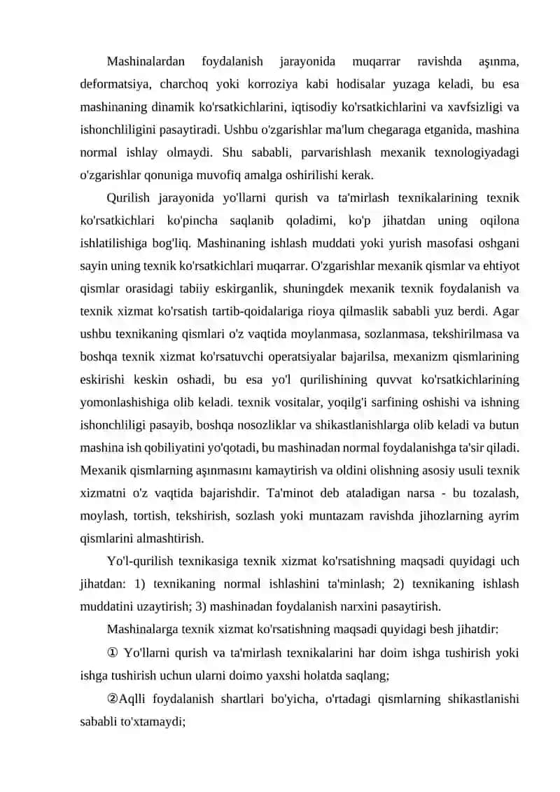 Shahar yo‘llarini qurishda qo‘llaniladigan mashina va mexanizmlar otryadi 2