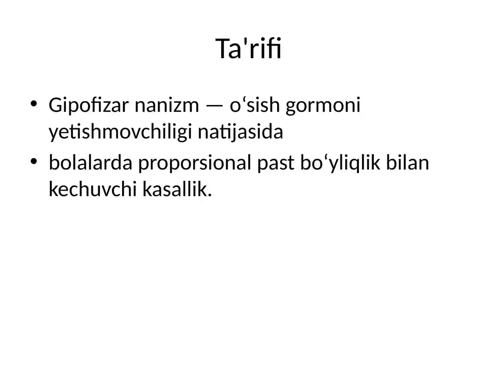 Gipofizar nanizm kasalligi 2
