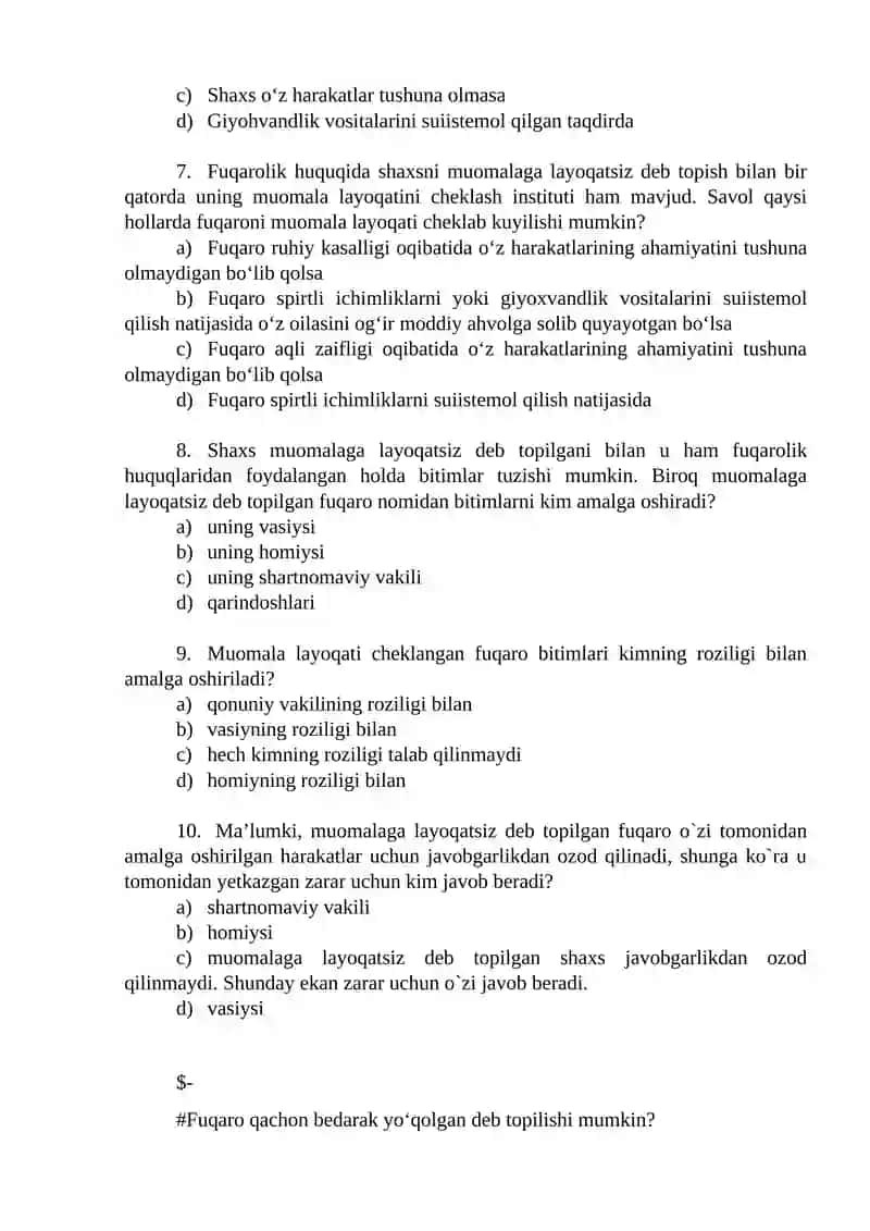 Fuqarolarning huquqiy layoqati 2