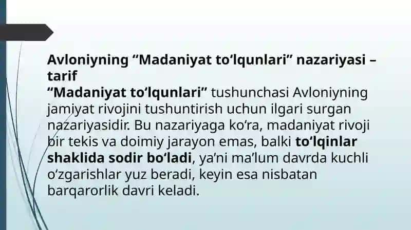 Avloniyning “Madaniyat to’lqunlari” maqolasi va E.Tofflerning “Uchinchi to’lqin” asari 2