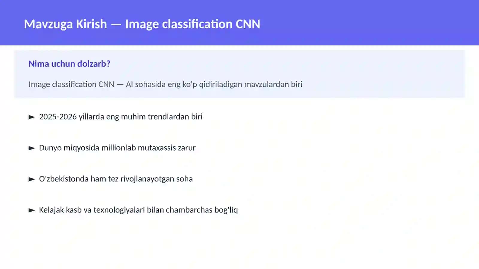 AI | DEEP LEARNING VA NEYRON TARMOQLAR 2