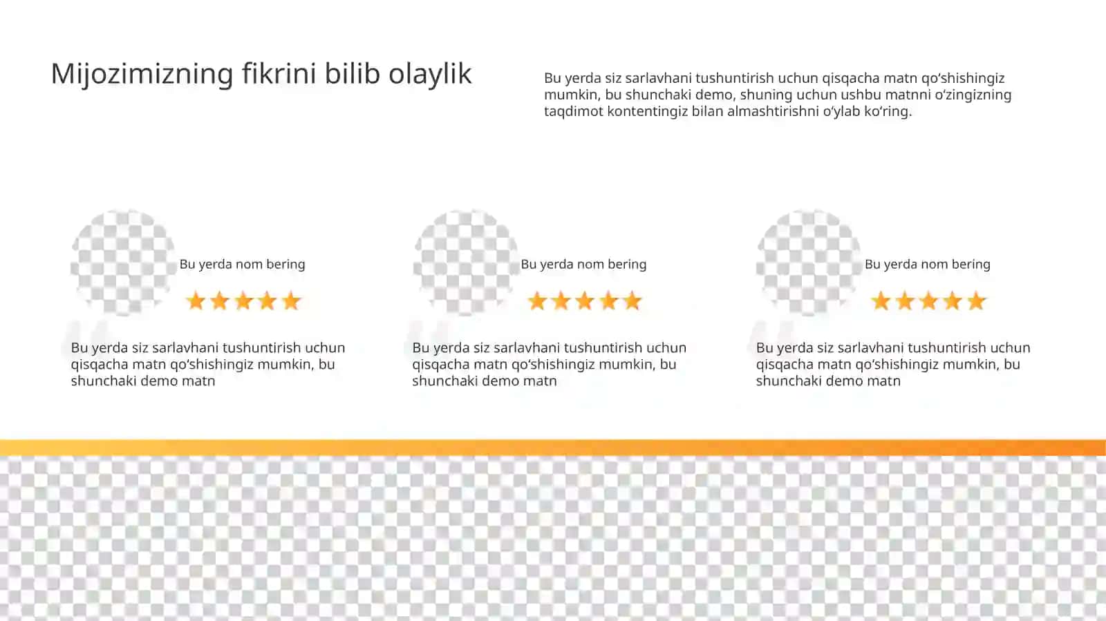 Va uchun bepul mijozlar sharhlari va sharhlari Taqdimoti (11 Slayd) 2