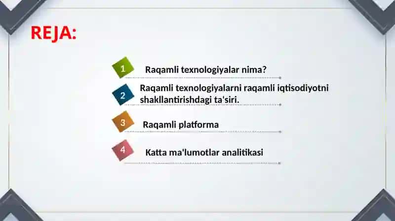 RAQAMLI TEXNOLOGIYALAR 2