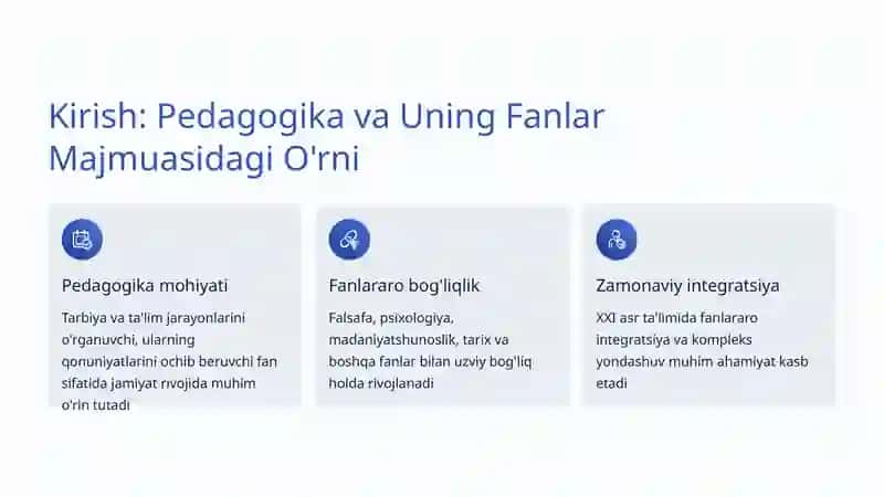 Pedagogikaning Boshqa Fanlar Bilan Aloqasi 2
