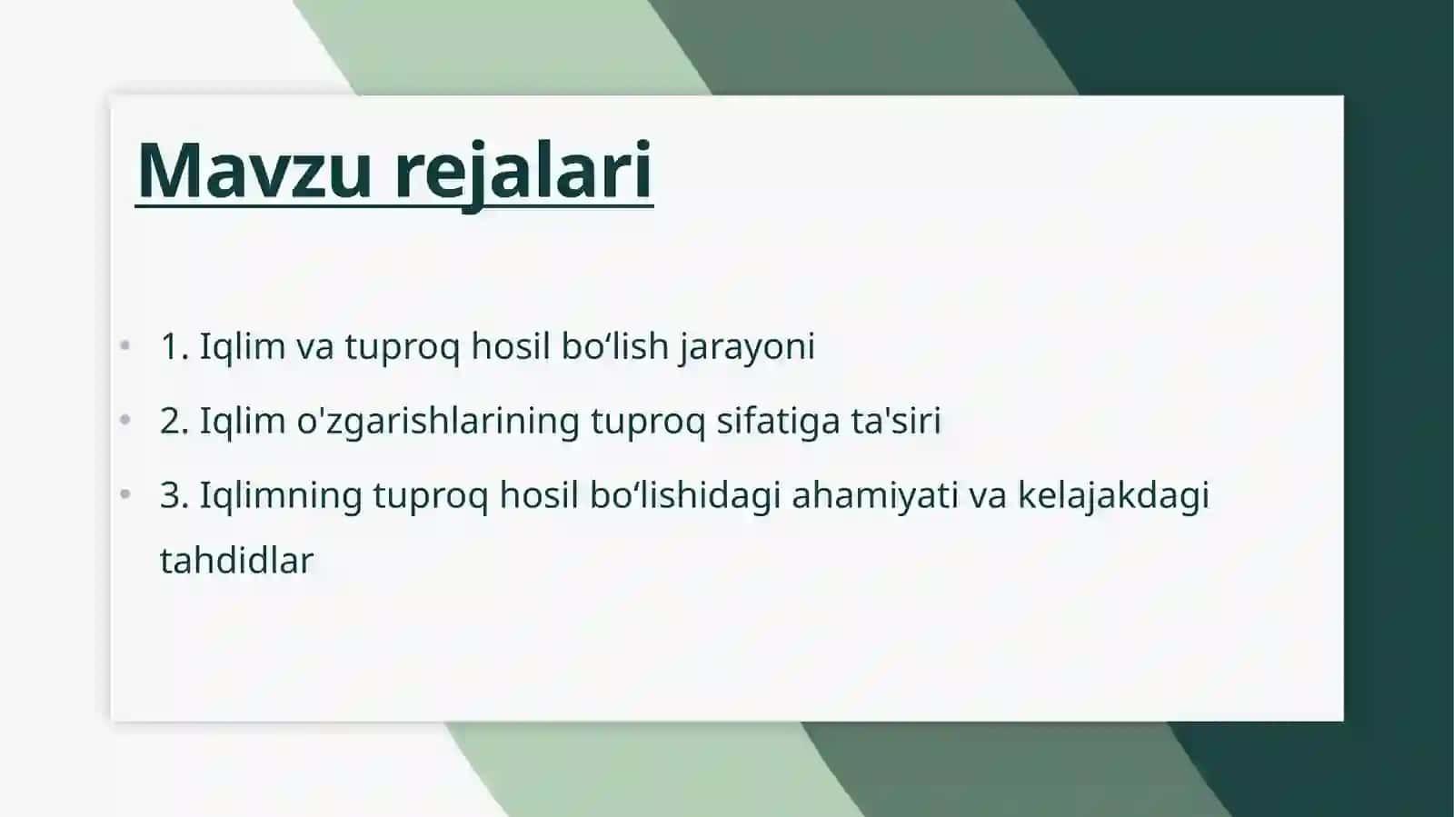 Iqlim va tuproq hosil boʻlishida relearning oʻrni 2