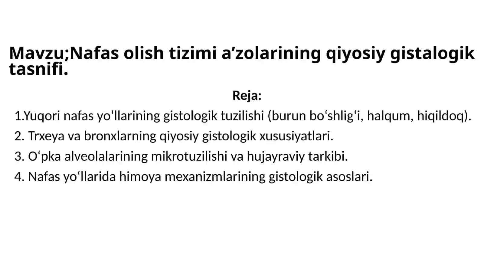 Nafas olish tizimi anatomiya va histologiyasi 2