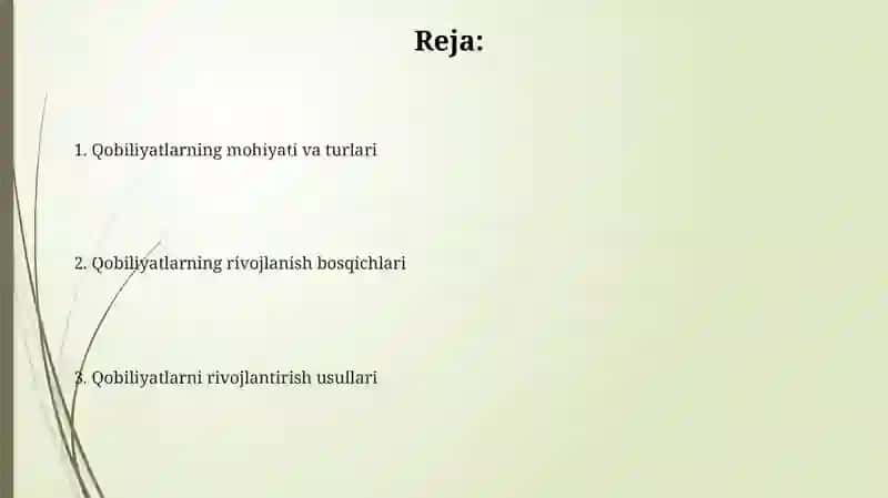 Qobiliyatlarning shakllanishi nazariyasi 2