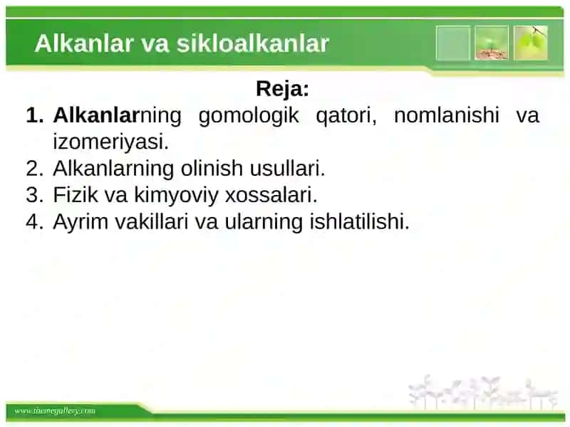 ALKANLAR VA SIKLOALKANLAR 2