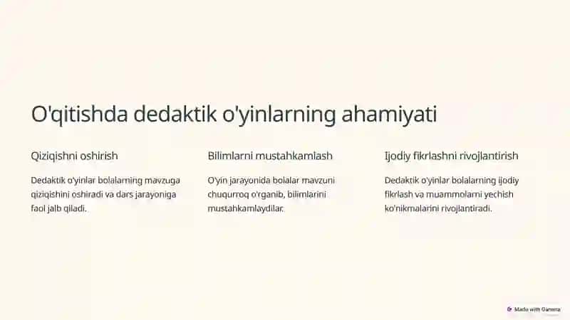 Dedaktik o'yinlar 2
