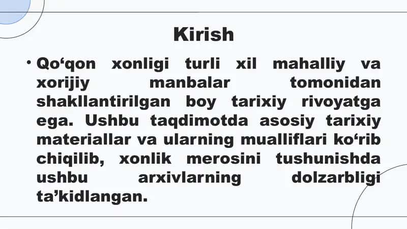 Qo'qon Xonligi tarixshunosligi 2