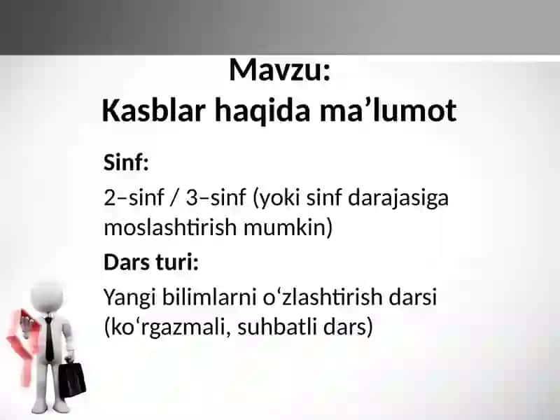 Kasblar haqida ma’lumot 2