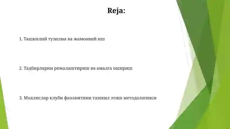 Muхлислар клуби фаолиятини ташкил этиш методологияси 2