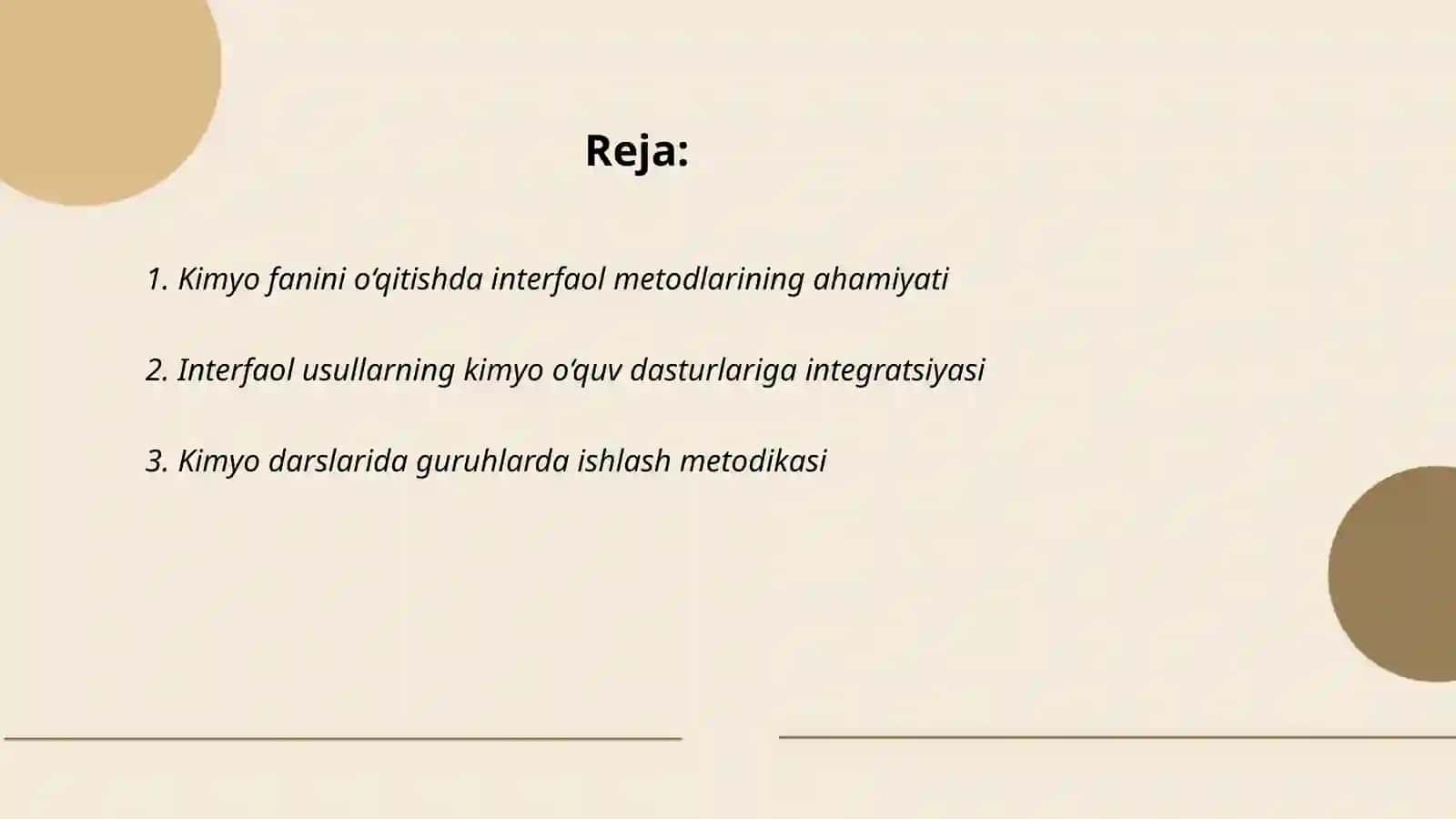 Kimyo fanini o‘qitishda interfaol usullardan foydalanish metodikasi 2