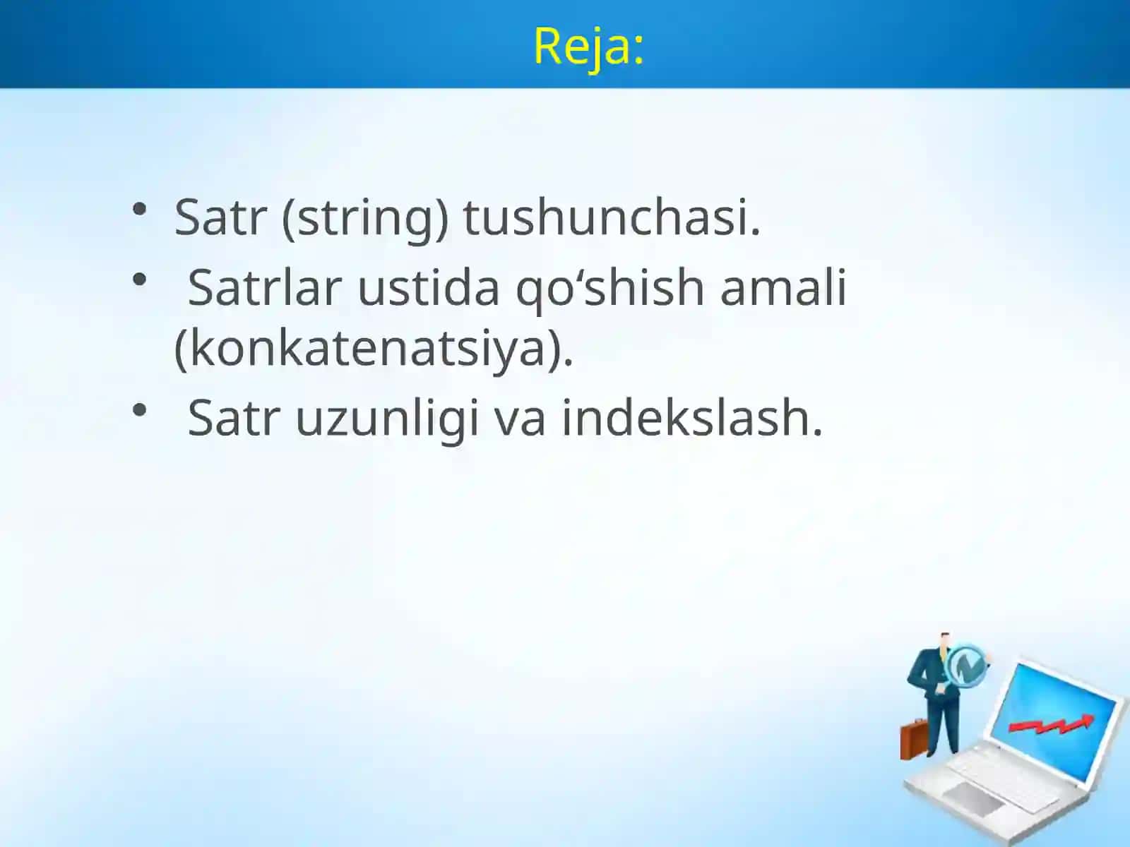 Satr(string)tushunchasi 2
