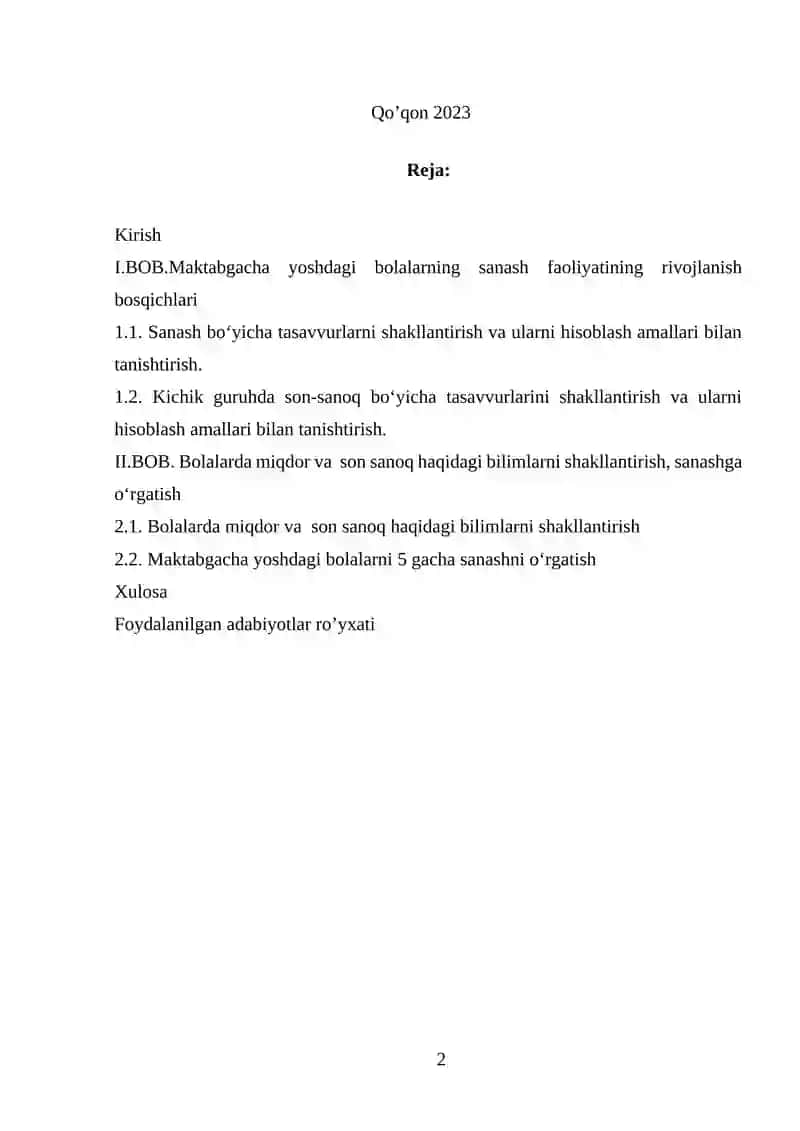 Maktabgacha yoshdagi bolalarning sanash faoliyatining rivojlanish bosqichlari 2