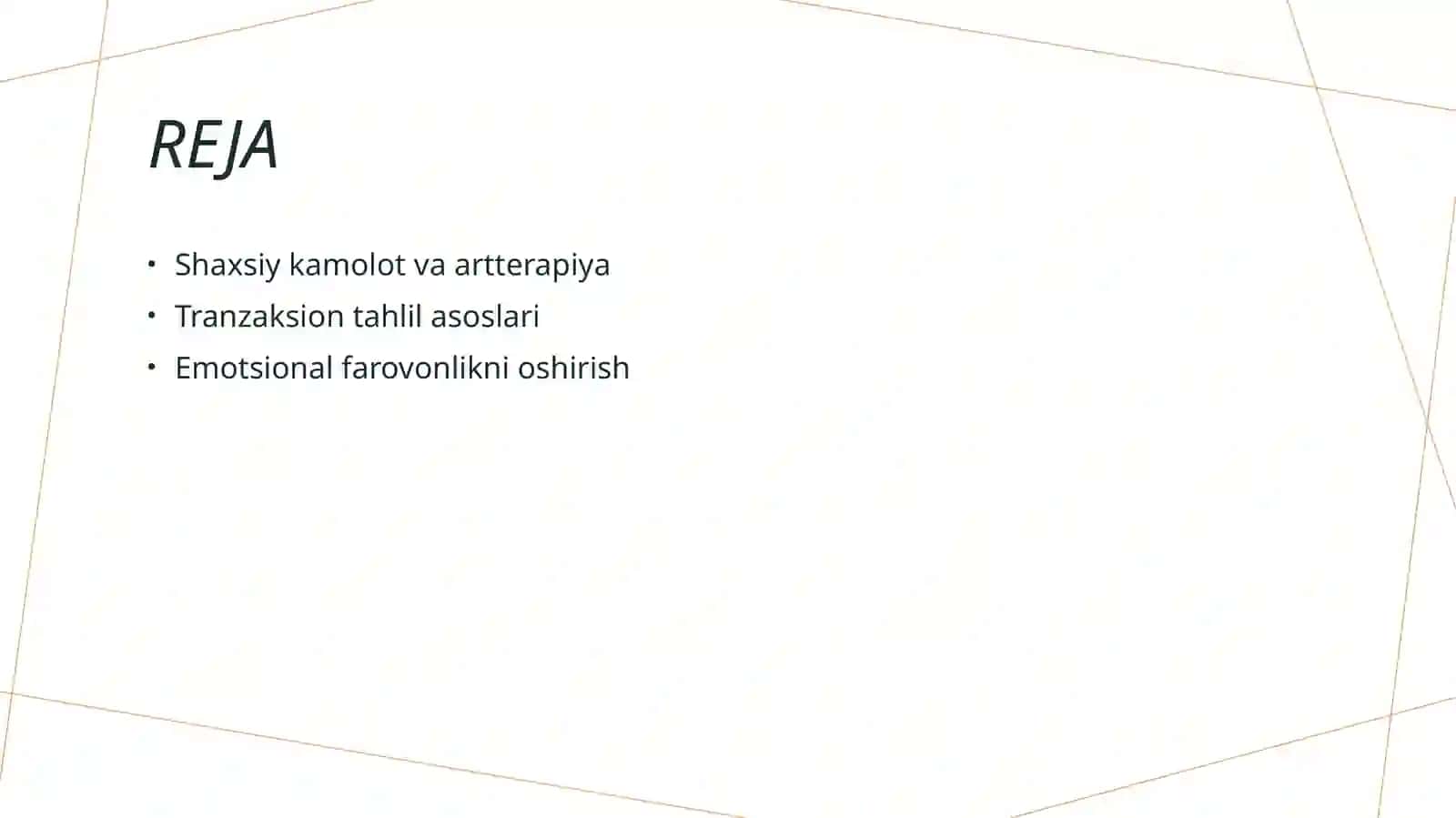 Shaxsiy kamolotda tranzaksiya va artteraptik mashqlar 2