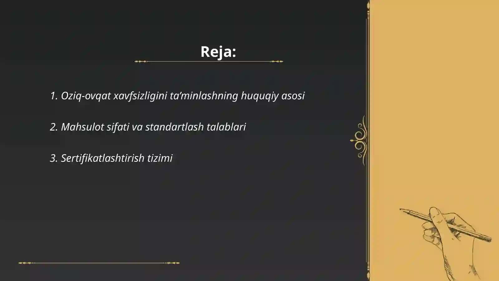 O'zbekiston Respublikasi oziq-ovqat xafsizligini taminlashning asosiy yo'nalishlari 2