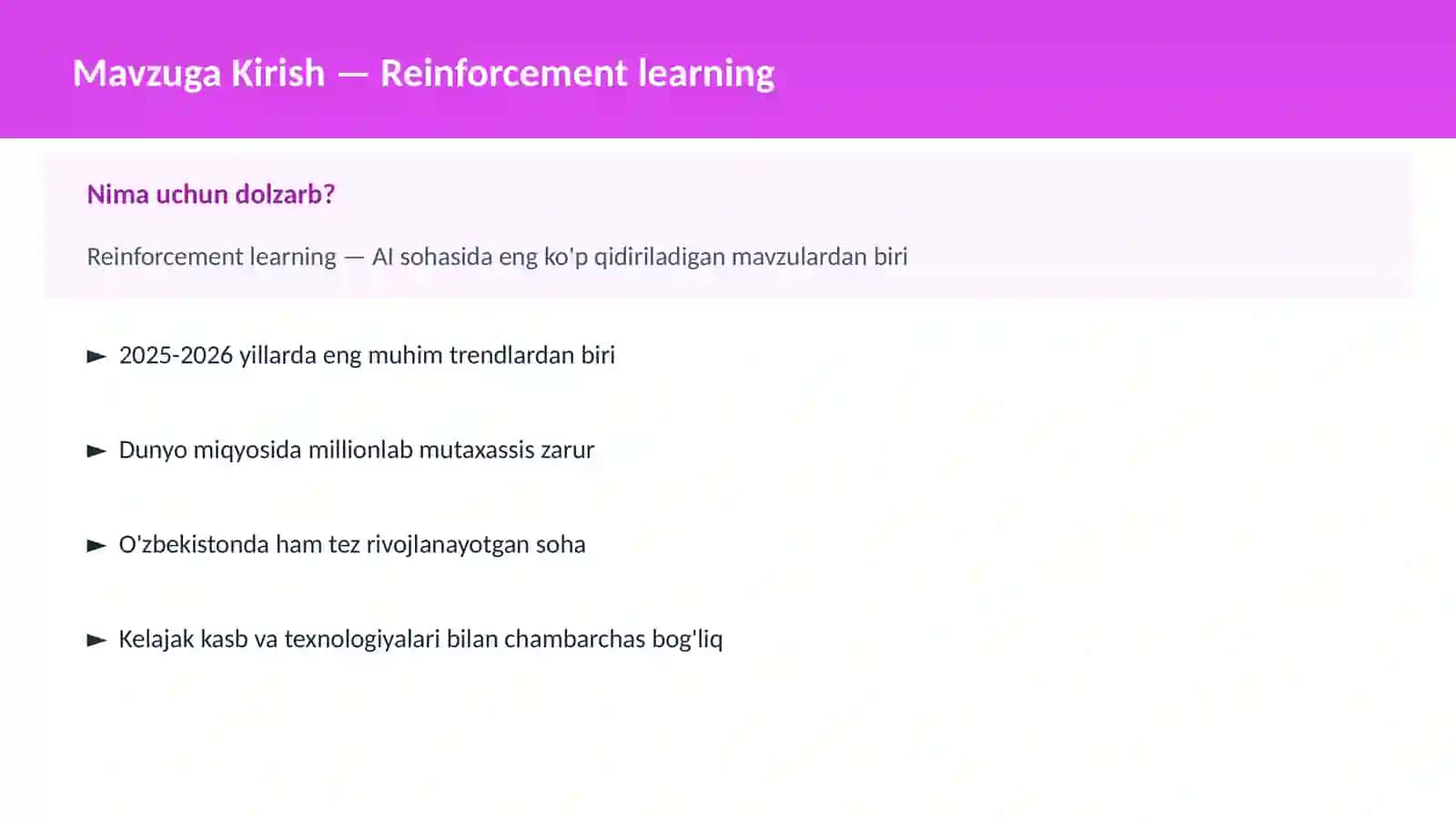 AI | MACHINE LEARNING ASOSLARI 2