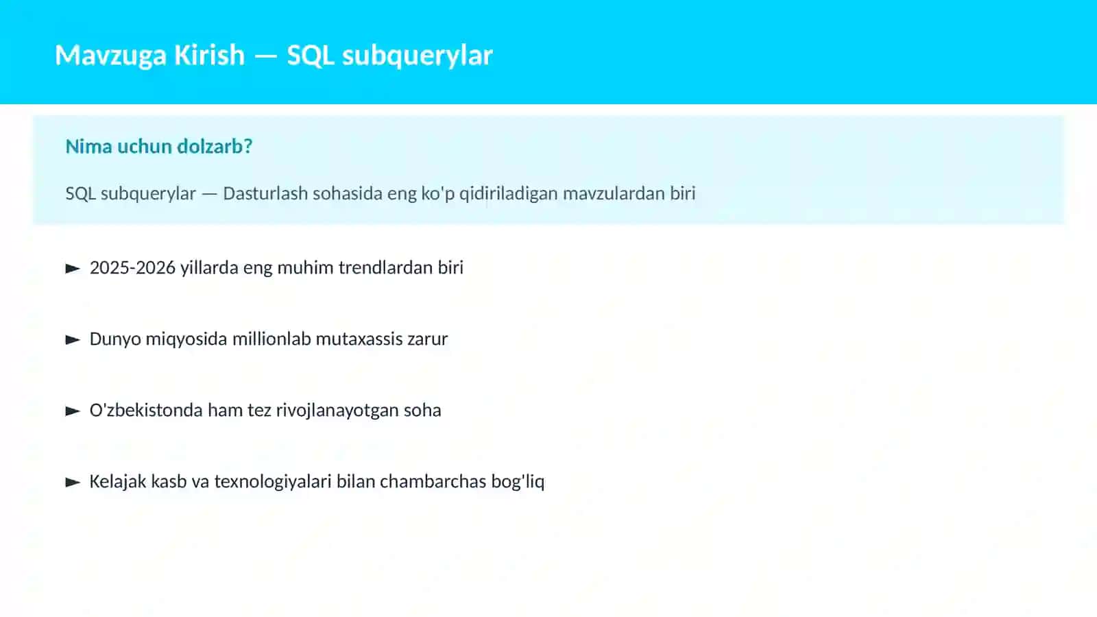 SQL subquerylar 2