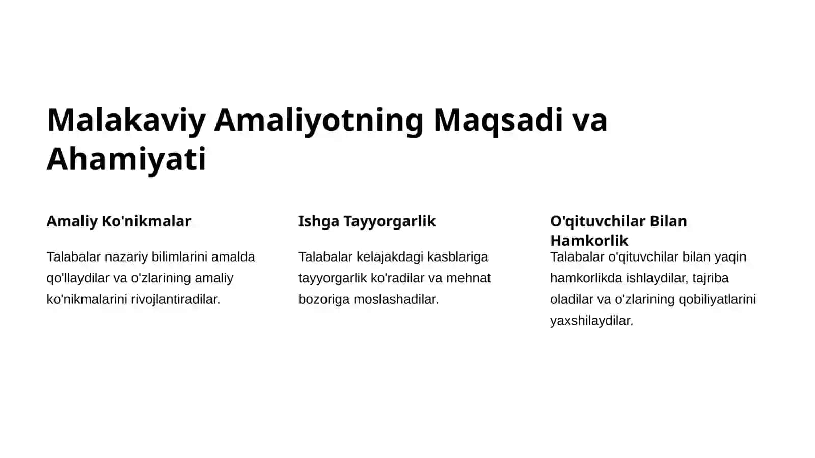 Maktabda Malakaviy Amaliyot 2