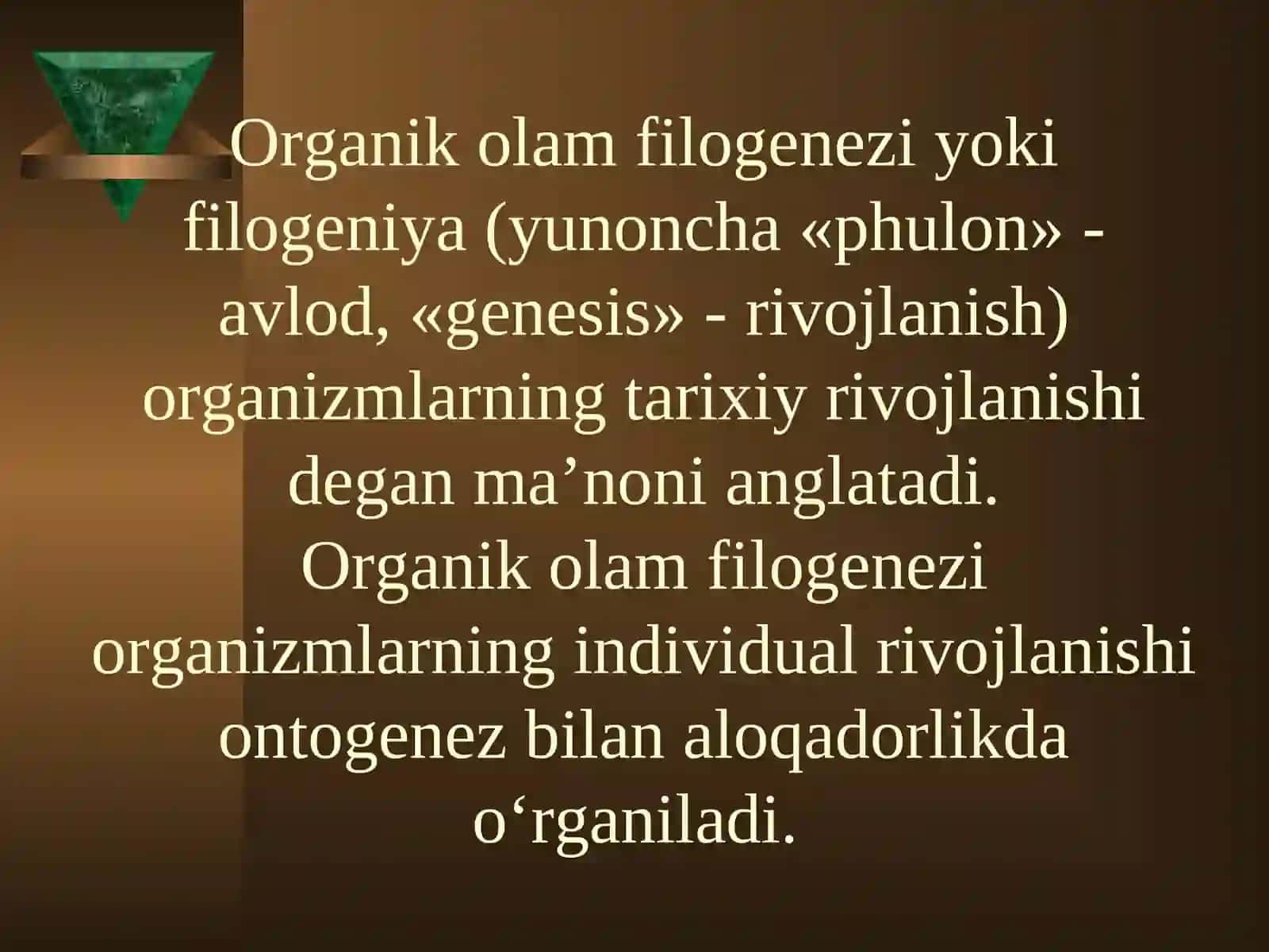 Organik olam filogenezining umumiy tasnifi 2