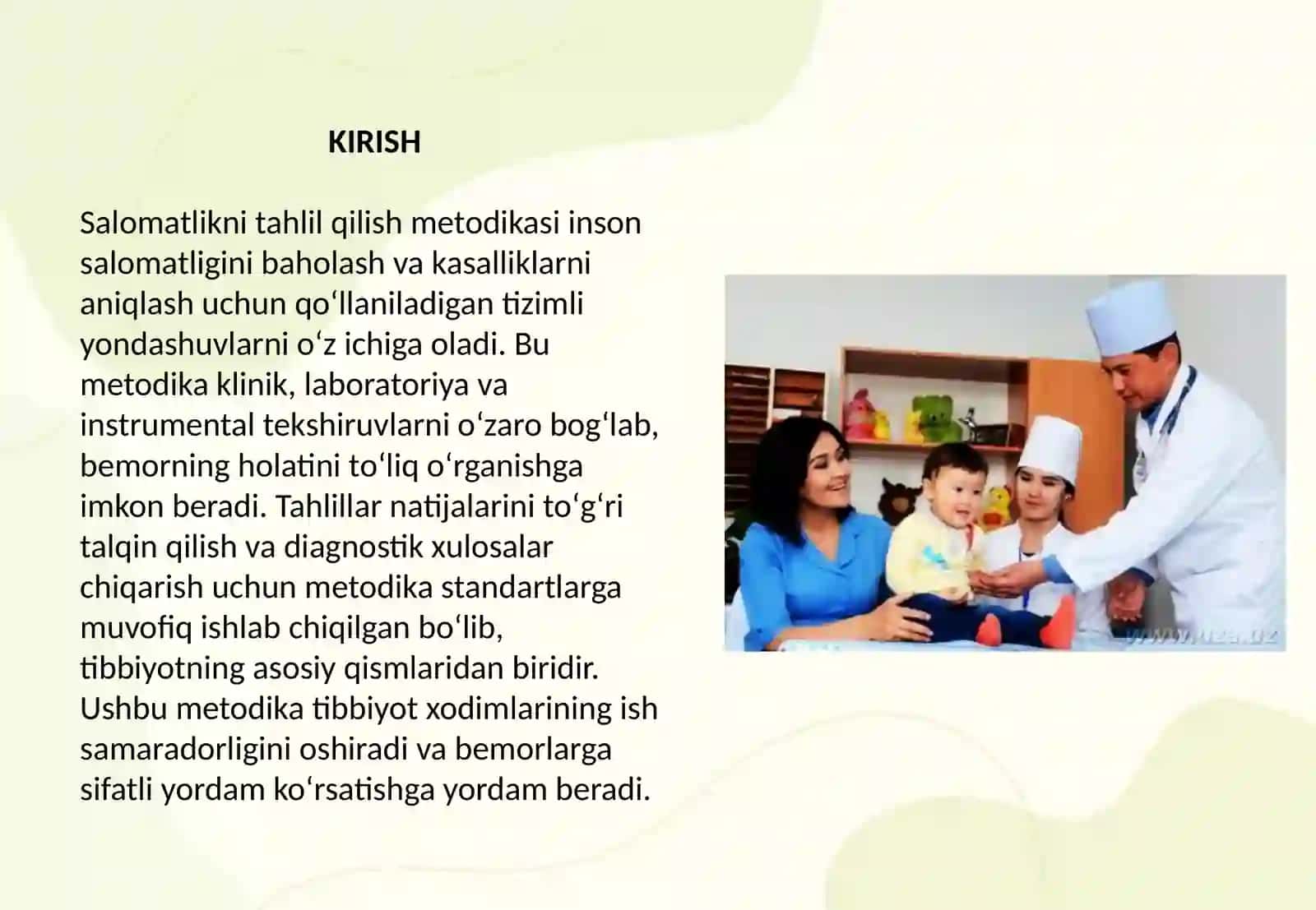 Salomatlikni tahlil qilish metodikasi 2