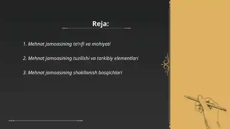 Mehnat jamoasi va uning shakllanishi 2