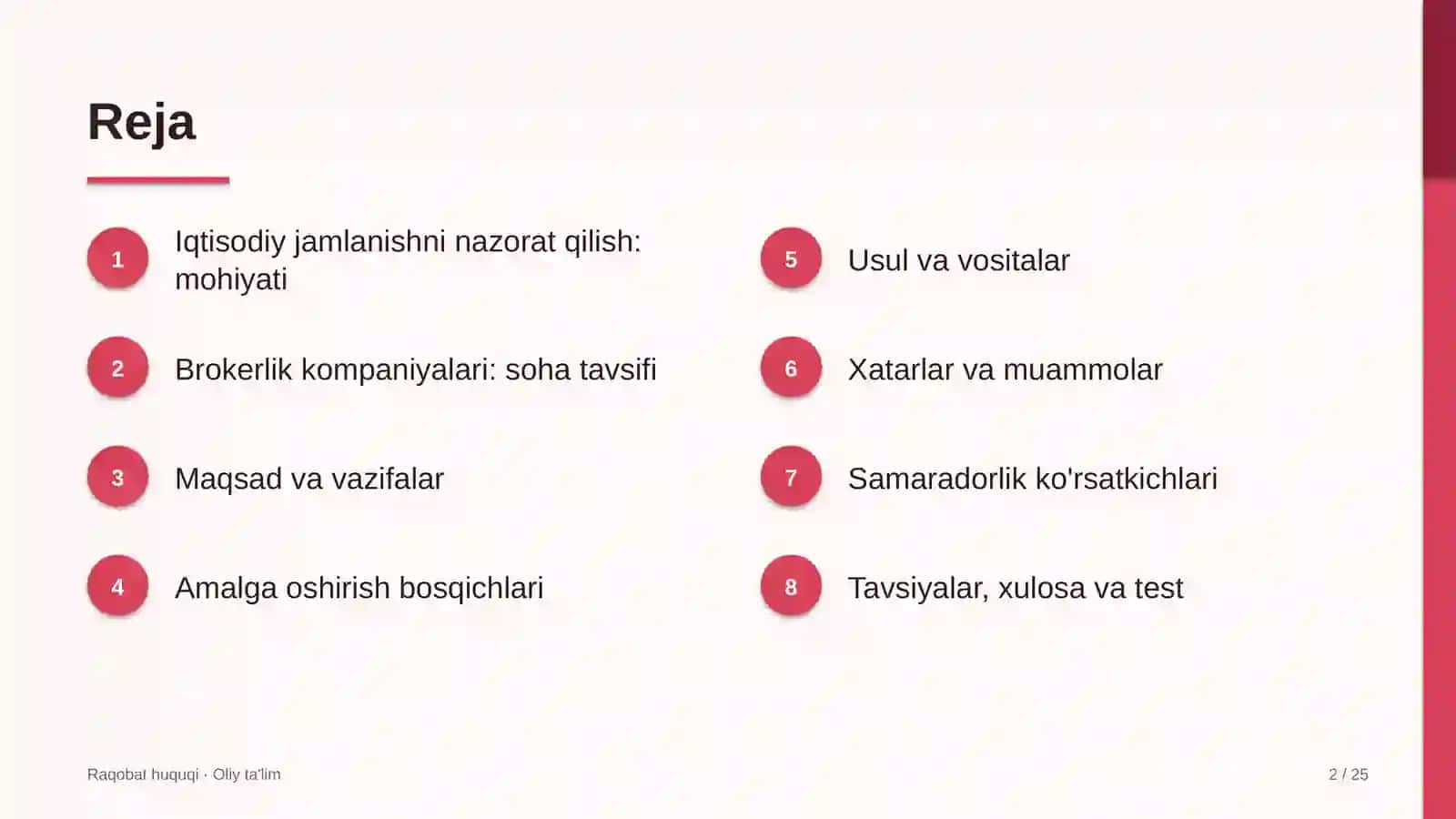 brokerlik kompaniyalarida iqtisodiy jamlanishni nazorat qilish 2370 2