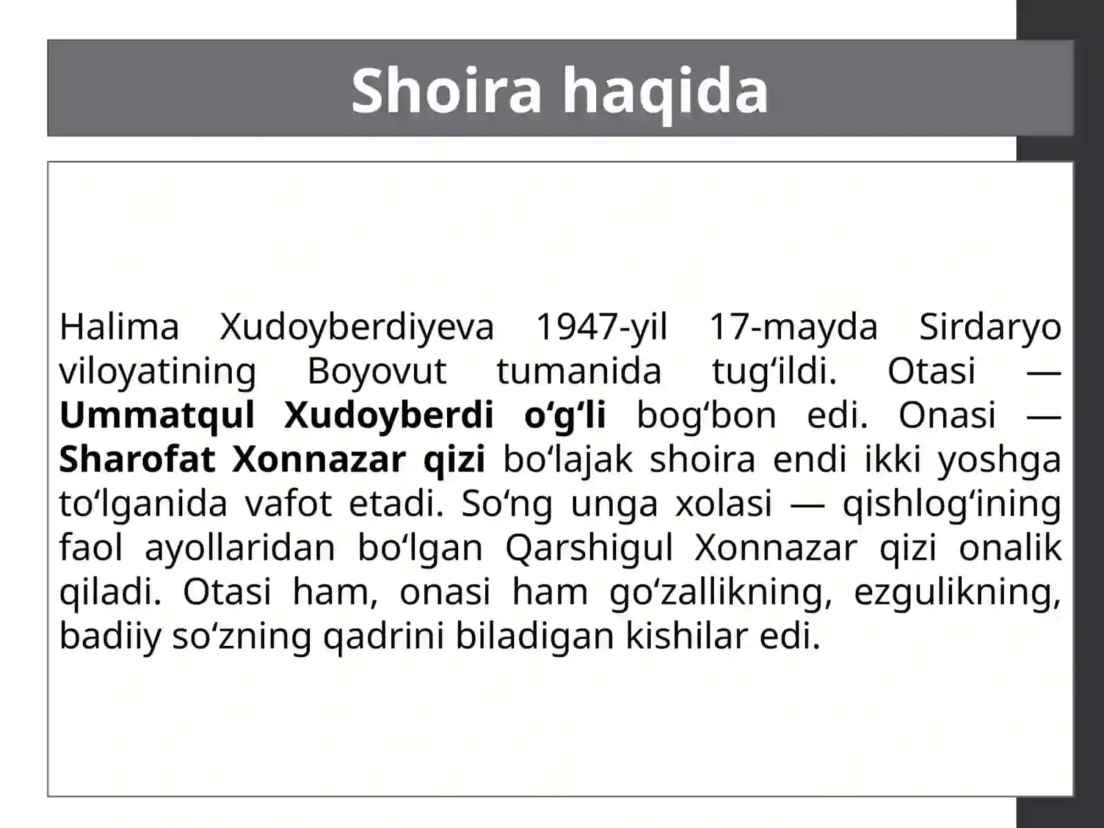 Halima Xudoyberdiyeva 2