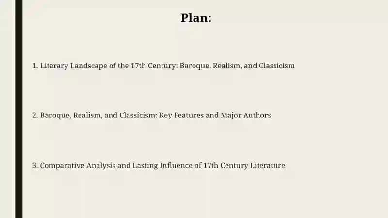 Literary Landscape of the 17th Century: Baroque, Realism, and Classicism 2
