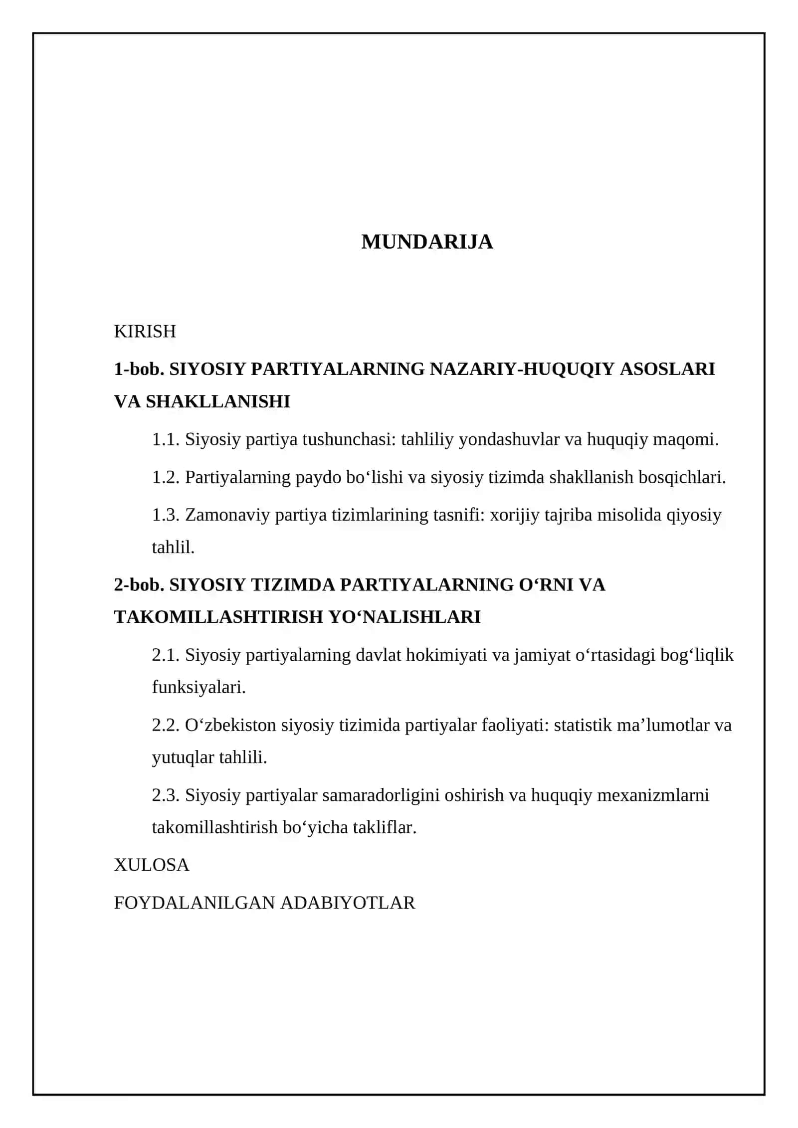 Siyosiy partiyalar siyosiy tizimning oʻziga xos tarkibiy qismi sifatida 2