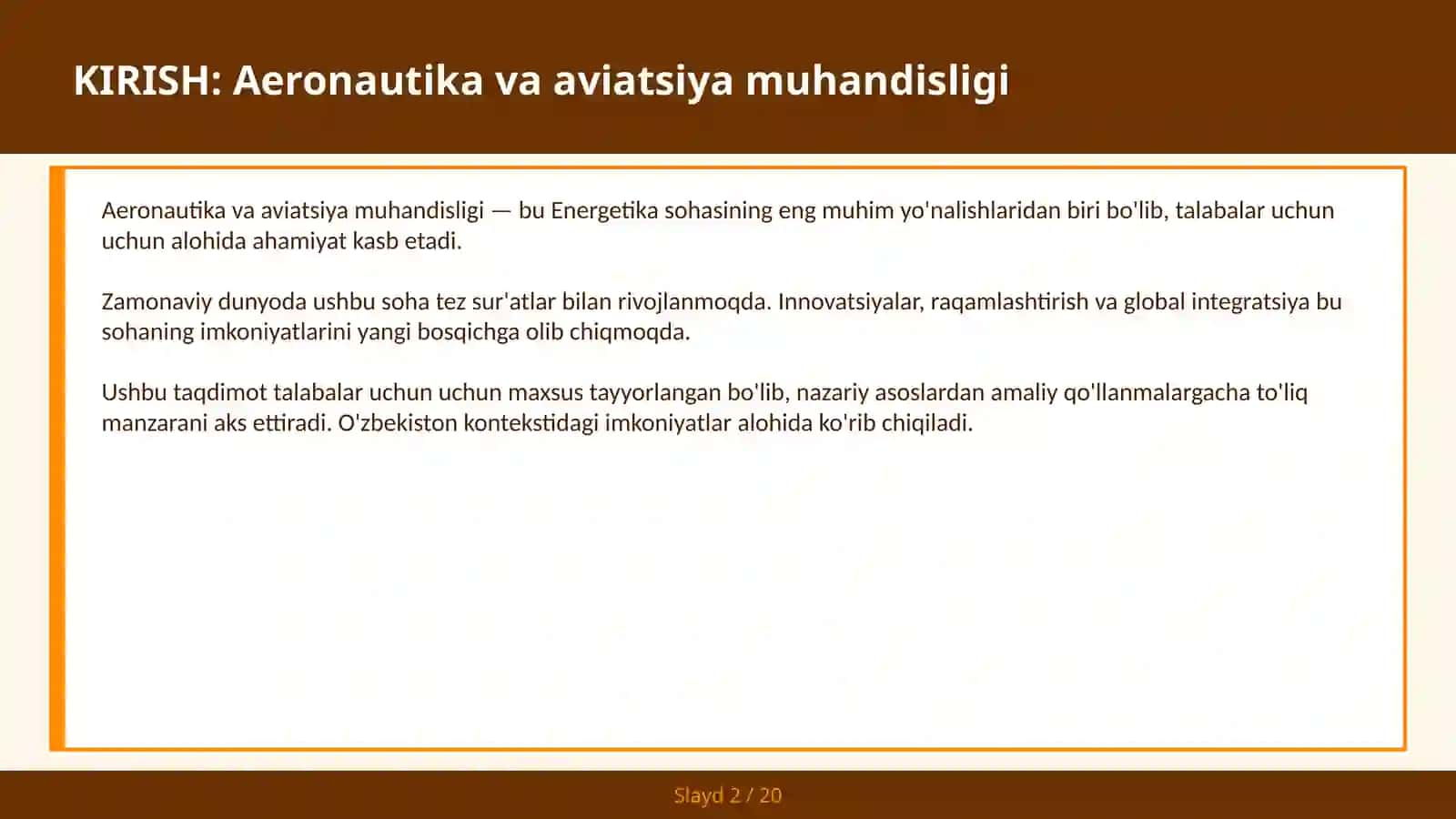 AERONAUTIKA VA AVIATSIYA MUHANDISLIGI 2