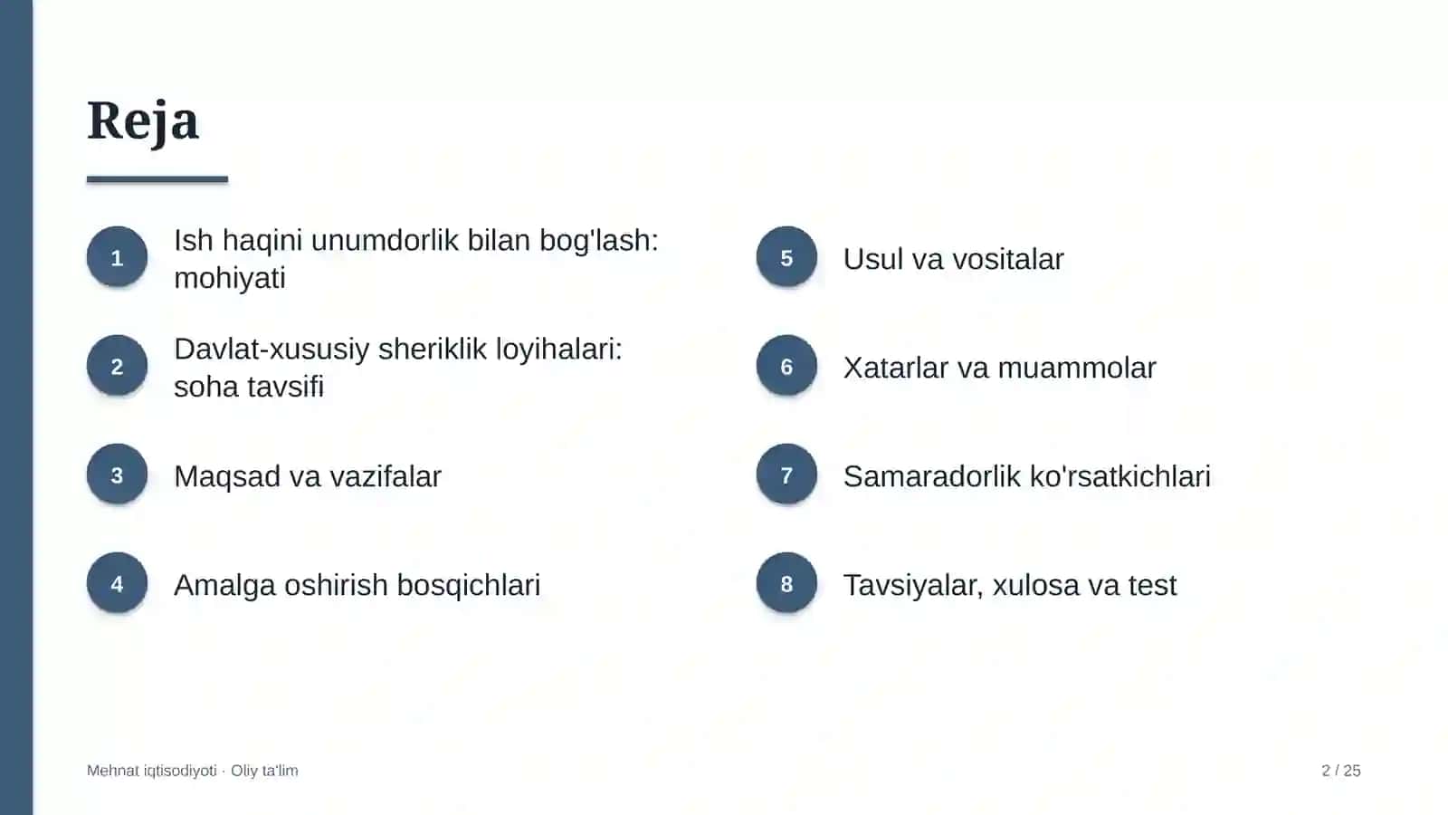 Davlat-xususiy sheriklik loyihalarida ish haqini unumdorlik bilan bog'lash 2