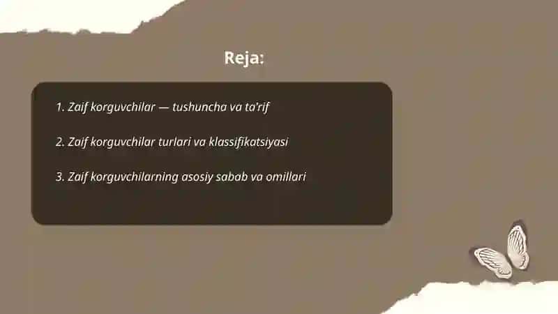 Zaif korguvchilar 2