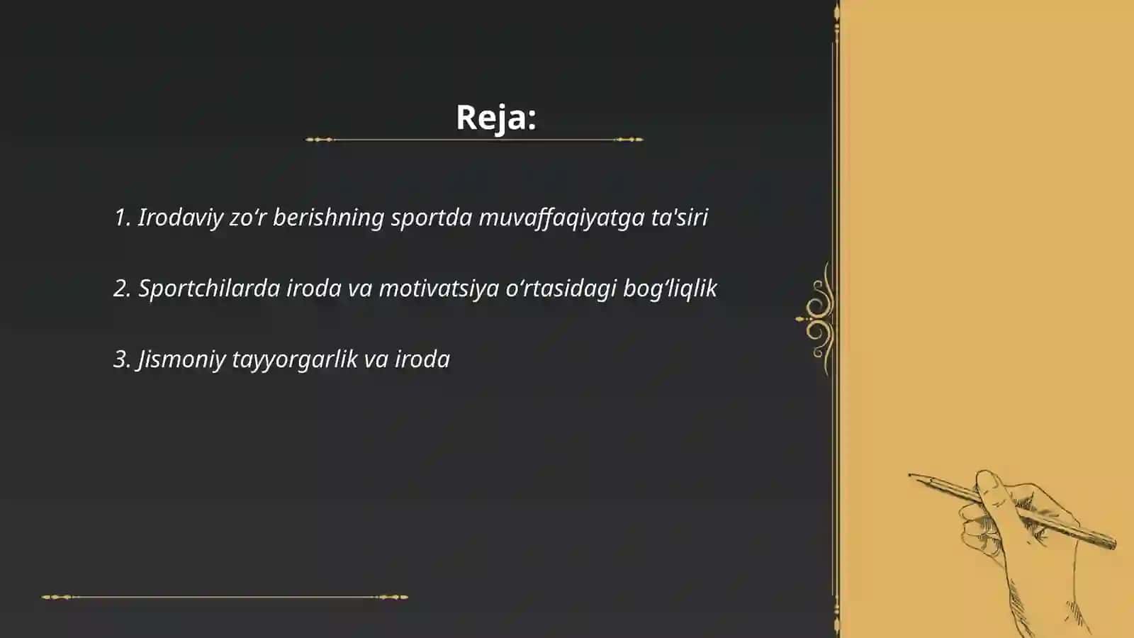 Irodaviy zoʻr berishning sport faoliyatidagi oʻrni 2