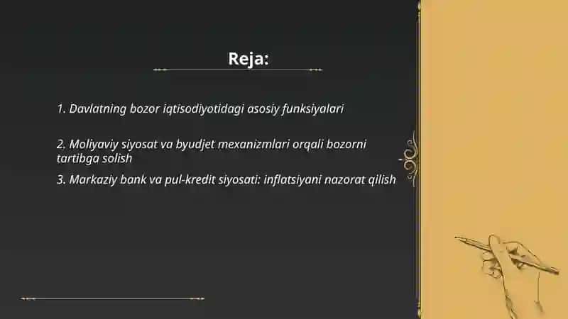 Davlatning bozor iqtisodiyotini tartibga solishda rolli 2