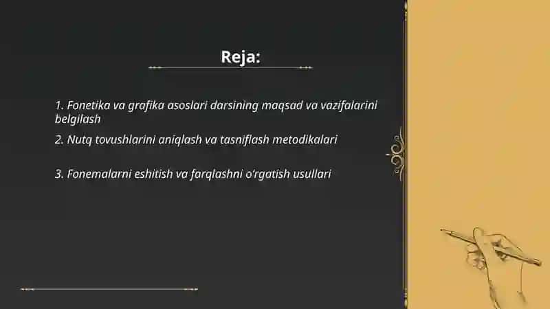Fonetika va grafika asoslarini õrgatish metodikasi 2