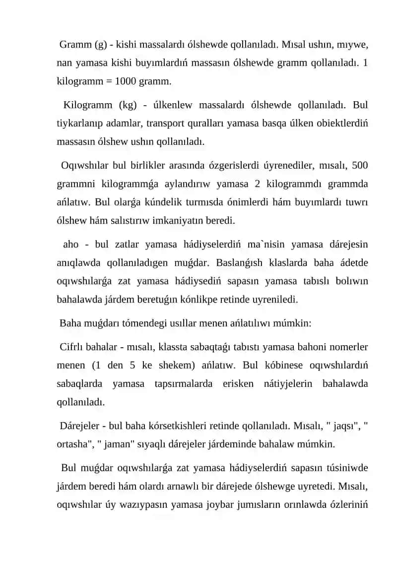 Uzınlıq va massa 2