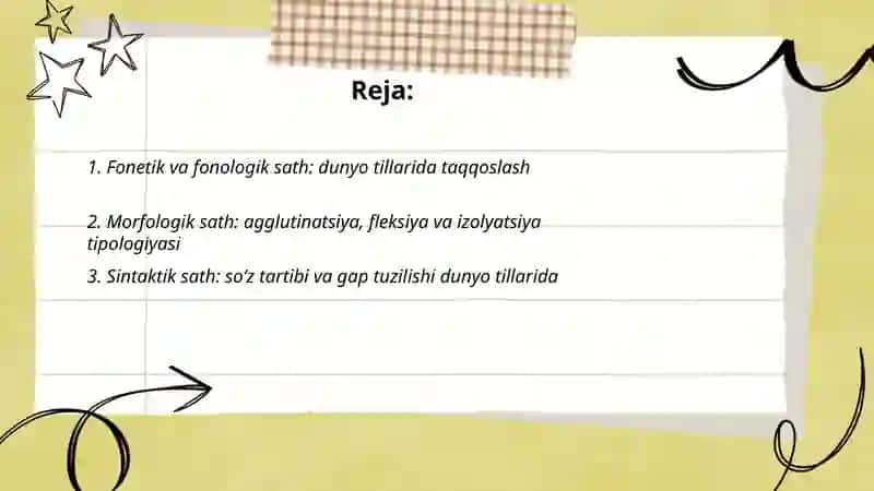 Tilning gramatik sathi dunyo tillari 2