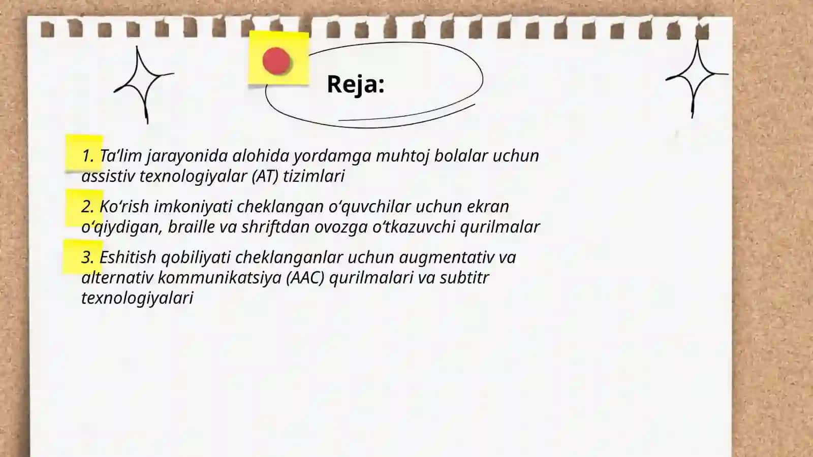 Taʼlimiy tashkilotlarda alohida yordamga muhtoj bolalarni taʼlim olishini qoʻllab-quvvatlash texnologiyalari 2
