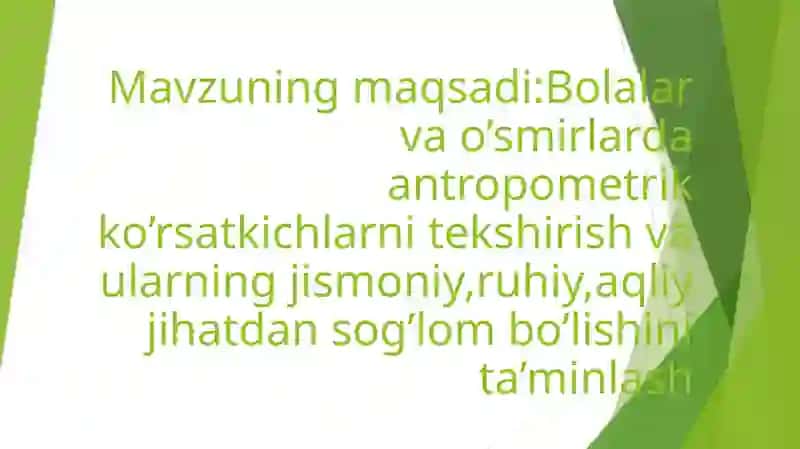 Antropometrik tekshirish usullari 2
