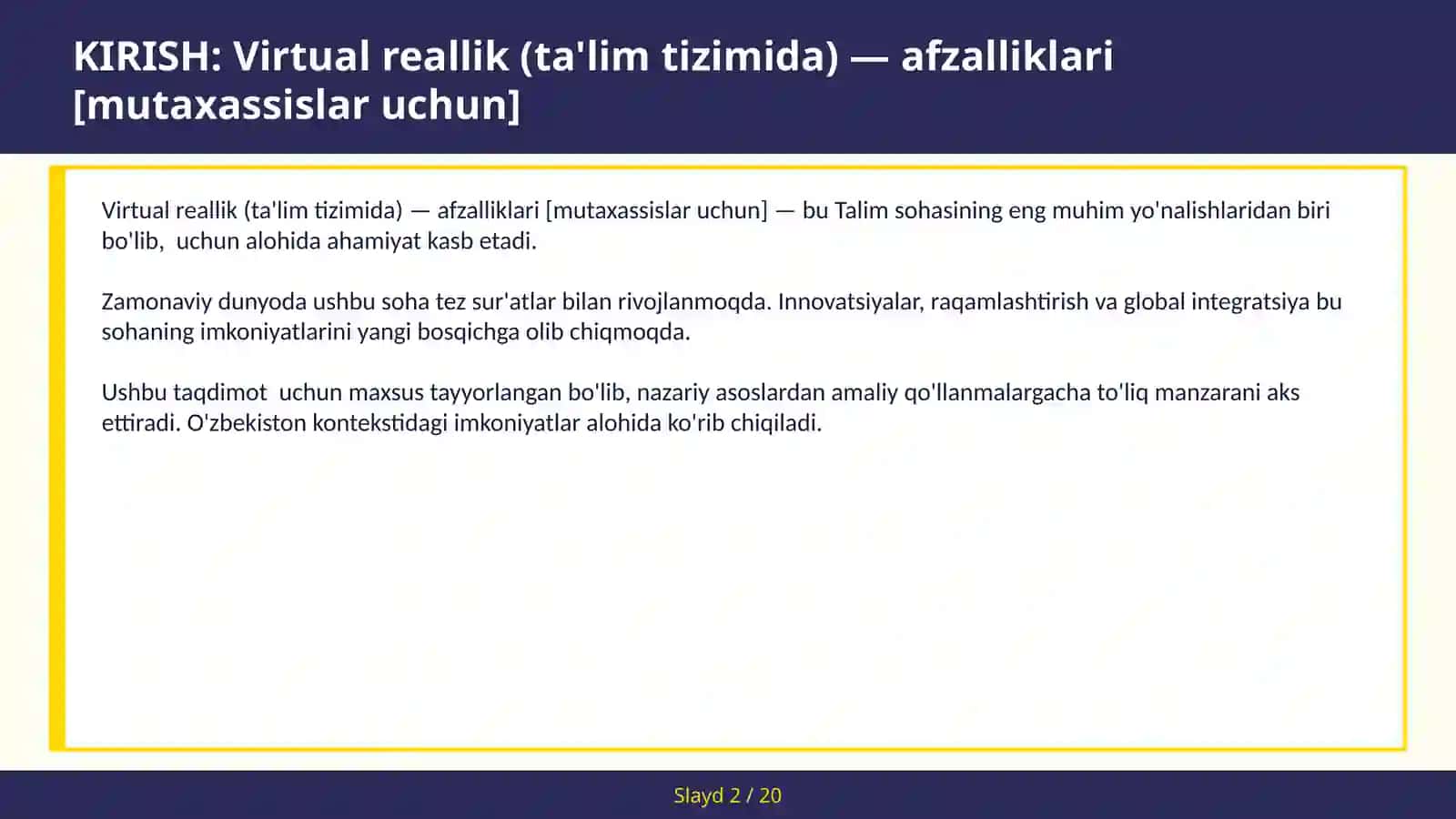 Virtual reallik (ta'lim tizimida) — afzalliklari [mutaxassislar uchun] 2