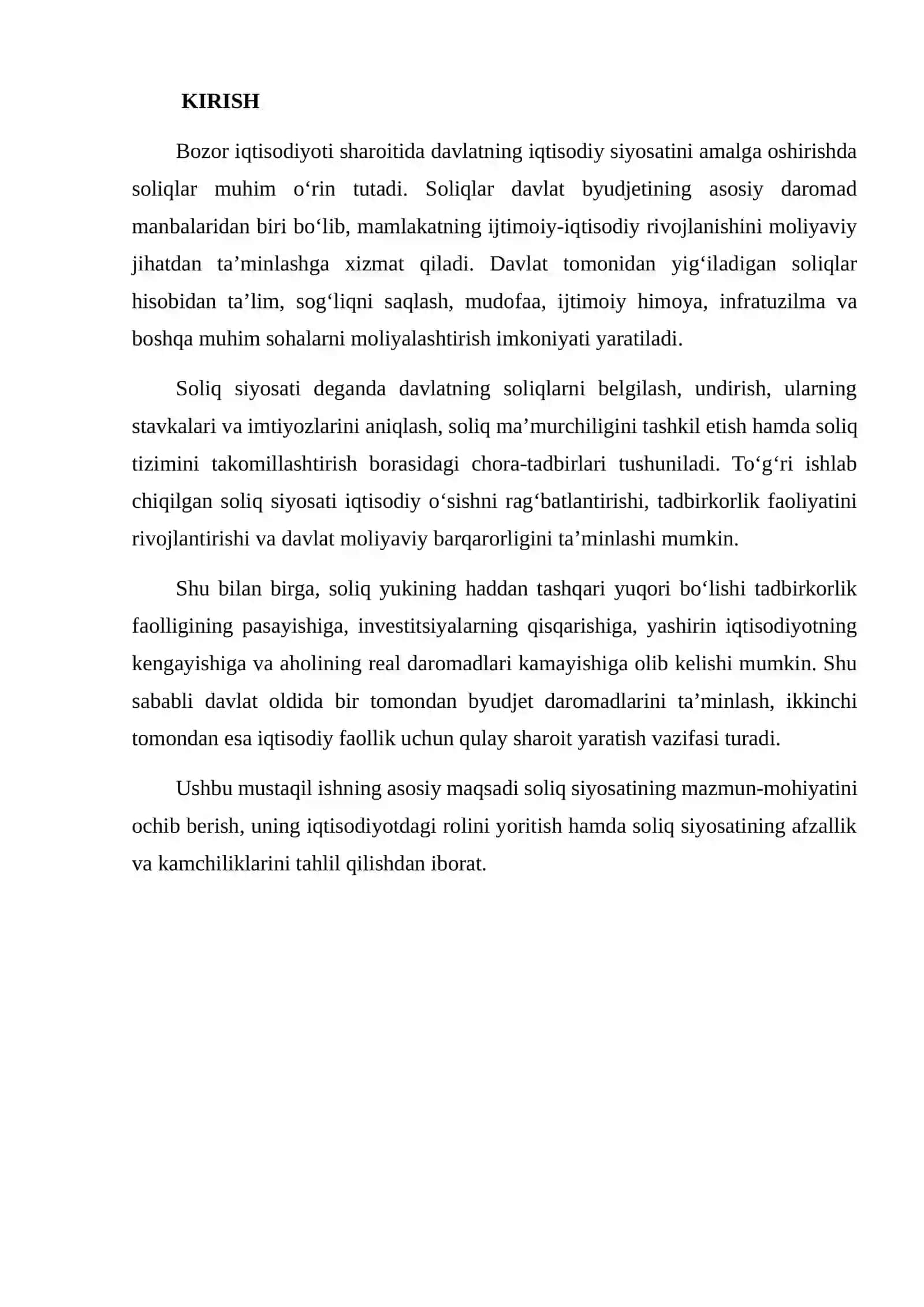 SOLIQ SIYOSATI VA IQTISODIYOTDAGI ROLI 2