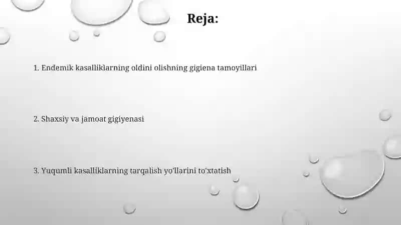 Endemik kasalliklarni oldini olishning gigiyenik asoslari 2