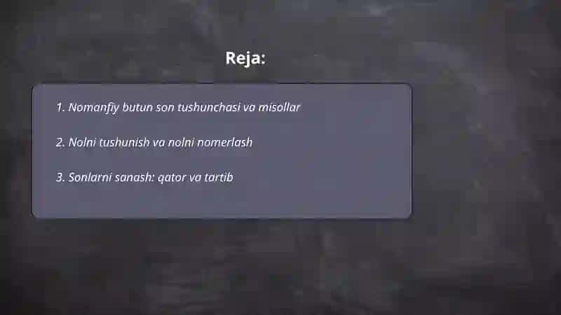 Nomanfiy butun sonlarni nomerlash 2