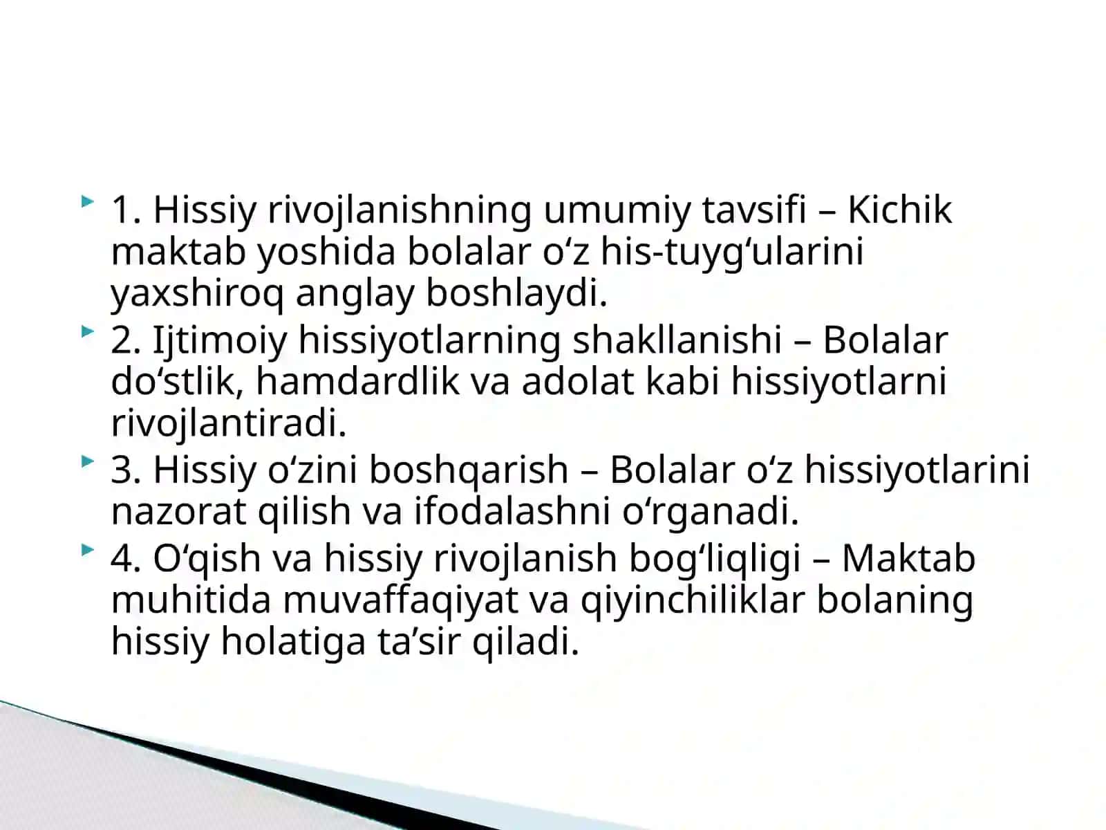 Kichik maktab yoshidagi bolalarning hissiy rivojlanishi 2