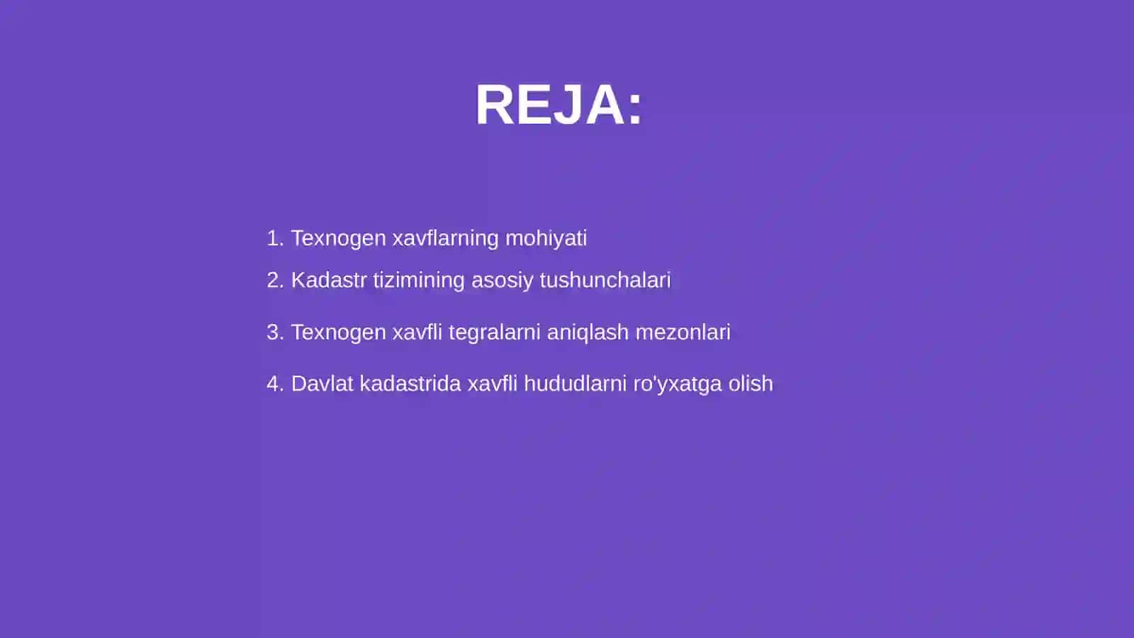Texnogen xavfi yuqori bulgan tegralar davlat kadastiri 2